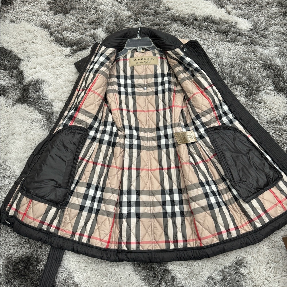 Burberry Baughton Quilted Belt Jacket Coat Flint - Picture 3 of 8
